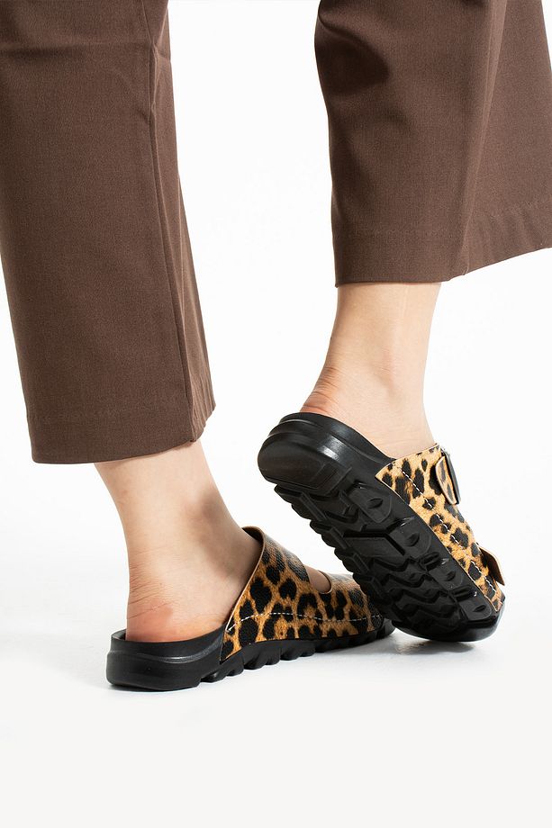 Leopar Yazlık Unisex Çift Toka Yumuşak Ve Hafif Terlik - 4