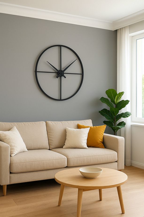 Metal Duvar Saati Modern Minimalist Saat Rustik Duvar Saati Büyük Boy Çiftlik Büyük Duvar Saati - 5