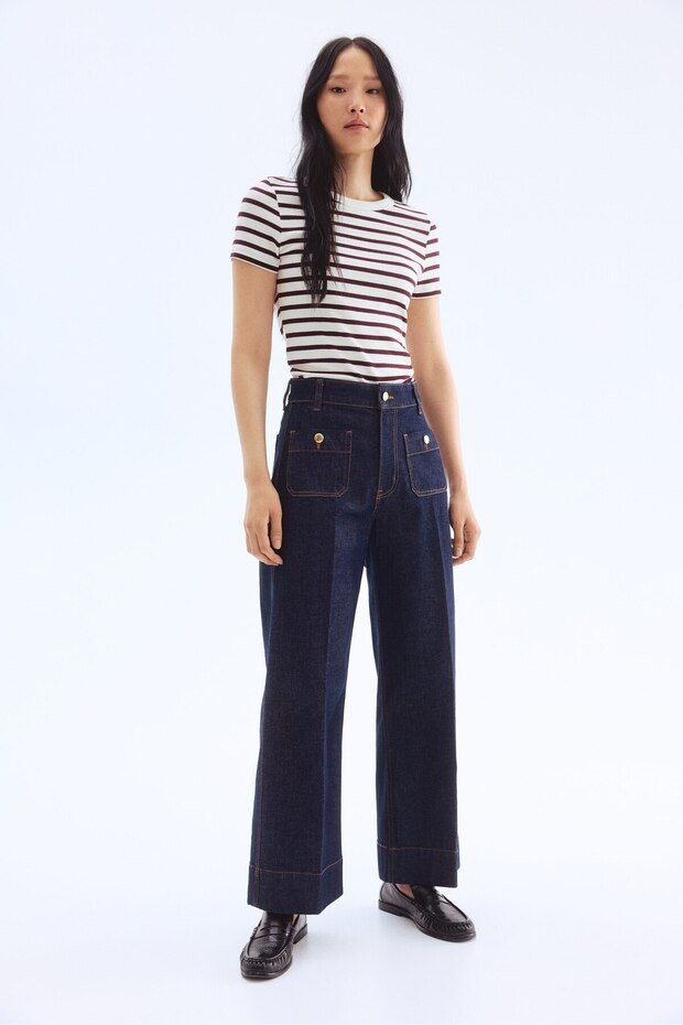 Wide High Ankle Jeans - 1