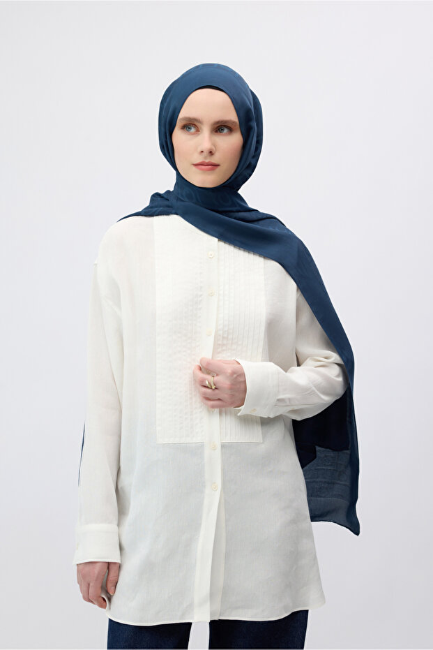 İpek Jakar Monogram Şal Lacivert - 7