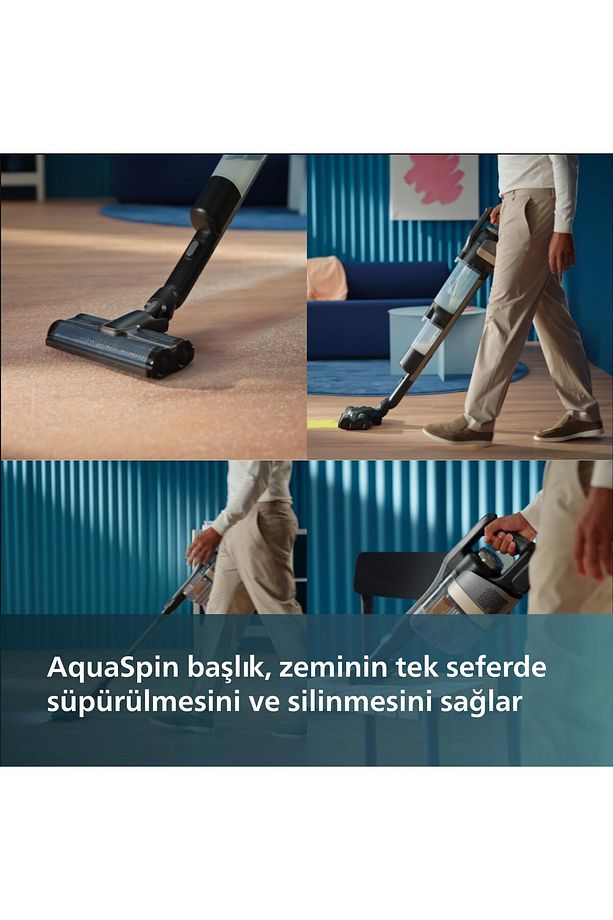 Aquatrio Plus 3 In1 Silme,süpürme,emme Fonksiyonlu Lcd Ekran Dikey Şarjlı Süpürge 9000 Serisi - 5