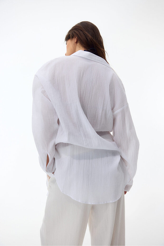 Pamuklu Uzun Gömlek - 5