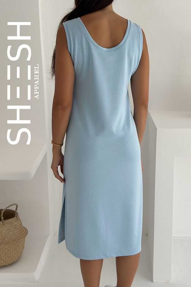 Bebe Mavi Askılı Basic Modal Yazlık Elbise - 8
