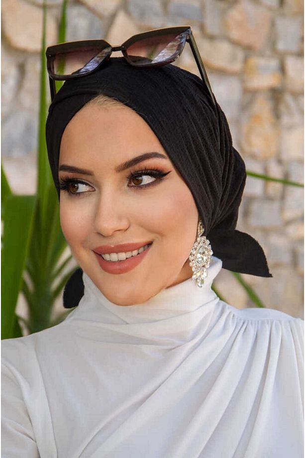 Siyah Çapraz Bone / Siyah Çapraz Deniz - Havuz Bonesi - 3