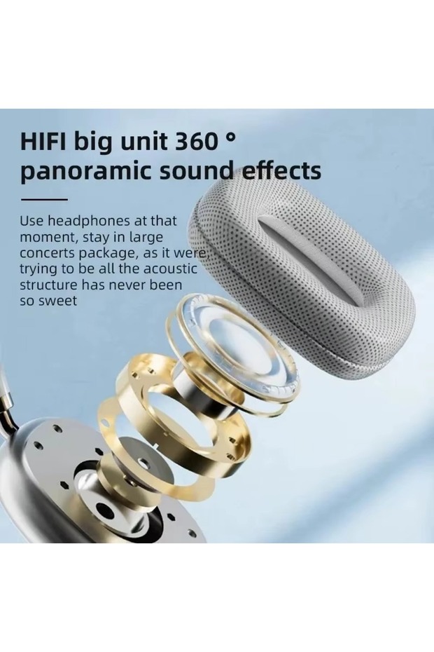 P9 Kablosuz 5.0 Bluetooth Uyumlu Kulaklık Üst Baş Yapısı Süngerli 400mA pil 10 saat müzik çalma. - 3