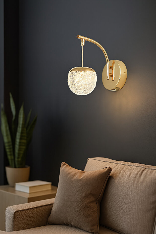 Milly Wall Sconce with 3 Colors Leds (Yellow-White-Daylight) Modern Acrylic Wall Sconce -Gold
