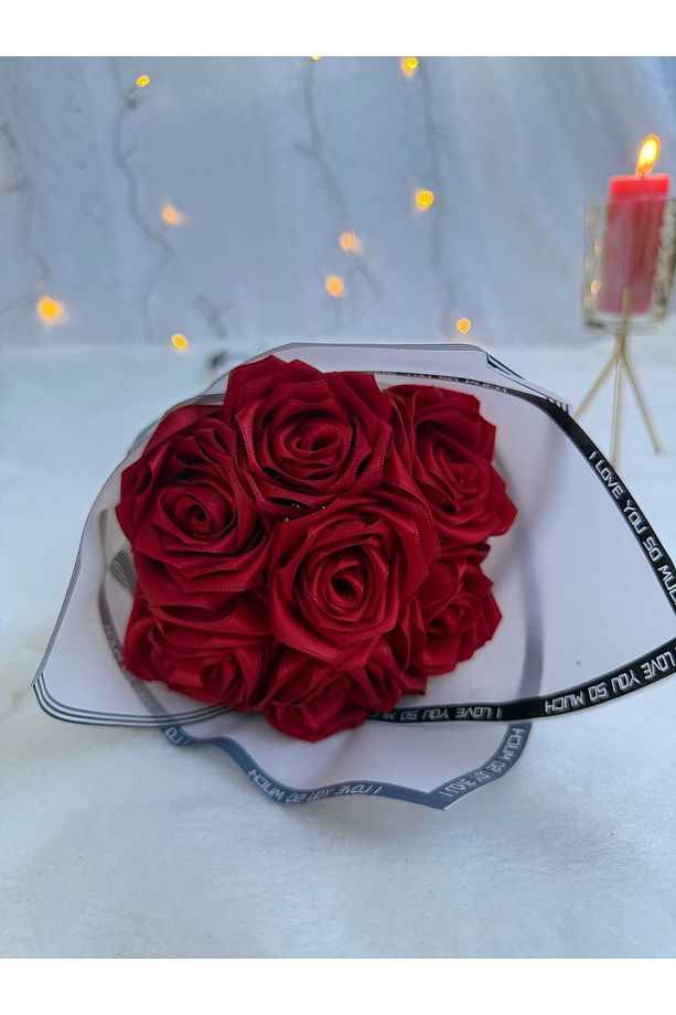 Saten Gül Buketi (kırmızı) 7’li - 4