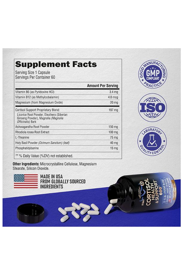 Harmony Cortısol Healt Support - 11-in-1 Supplement 600mg 60 Capsul.abd Menşei.46 - 6