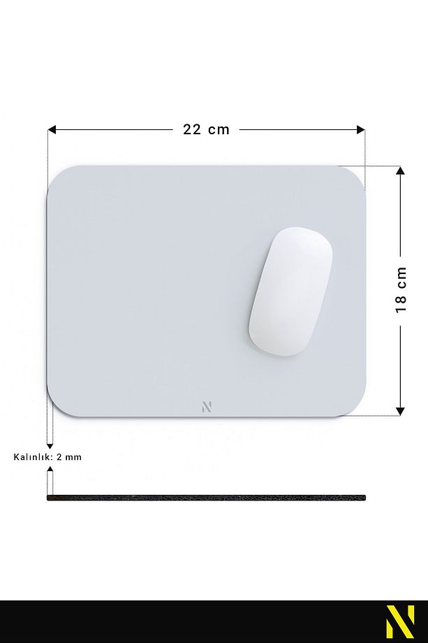 Gri Renkli Ergonomik Mouse Pad, Kaymaz Yüzey ile Ev ve Ofis Kullanımı için İdeal - 6