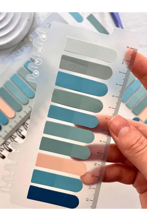 600 Yaprak 3'lü Fresh Renkler Cetvelli Şeffaf Postit Not Kağıdı Seti - 2