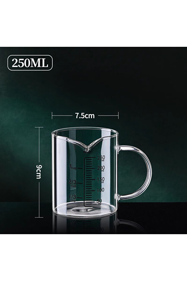 250-1000ML 250ML YWDL 1pcs Glass Measuring Cup With Handle Heat-resistant Laboratory Beaker Kitchen