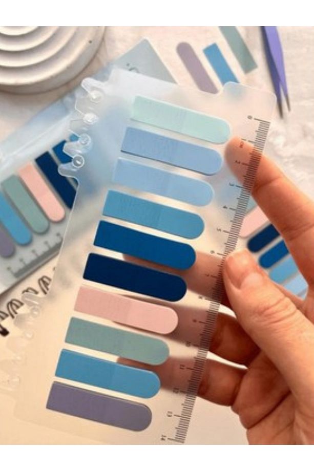 600 Yaprak 3'lü Fresh Renkler Cetvelli Şeffaf Postit Not Kağıdı Seti - 4