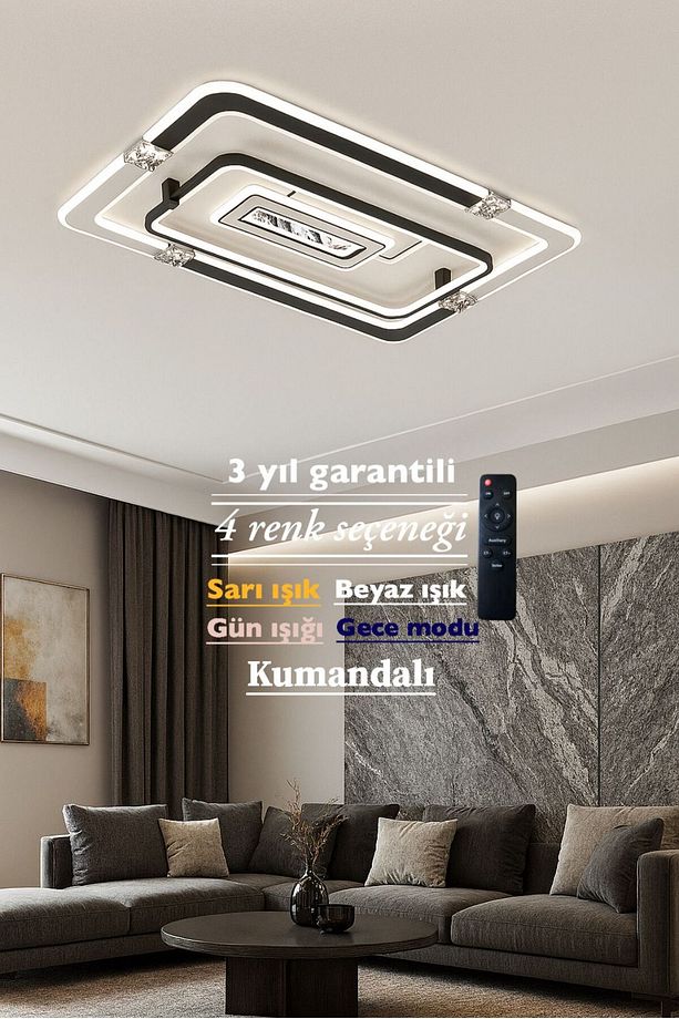 Lucent Dikdörtgen Şık Ledli Tasarım Avize - 4