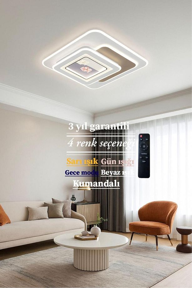Avize Tasarım Kız Çocuk Çiçekli Şık Ledli Avize - 5
