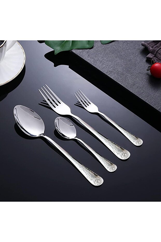 16 PCS Stainless Steel Cutlery Set Mirror Polished Forks and Spoons for 4 People Dishwasher Safe
