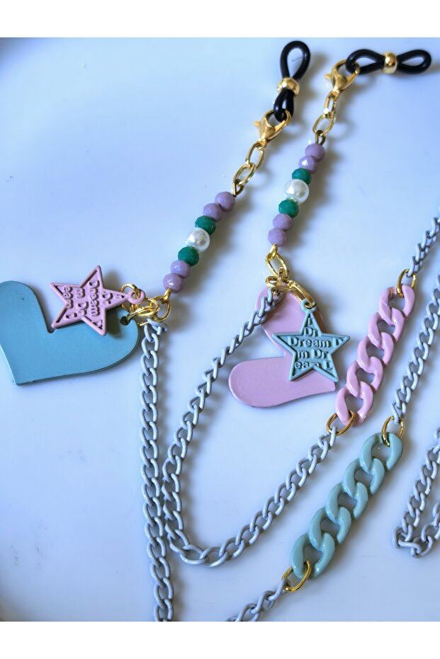 Chain Heart Figured Glasses - 5