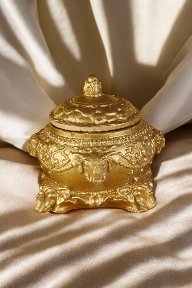Jewelry Organizer Box with Lid Jewelry Organizer Gold Color Model 1