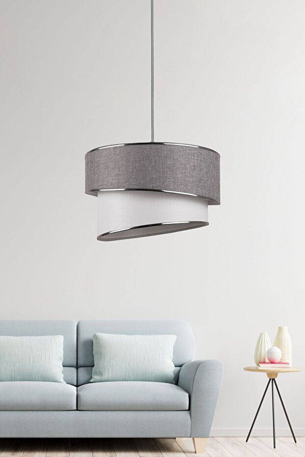 Ruzgar Modern Tekli Sarkıt Avize Açık Gri E65 - 3