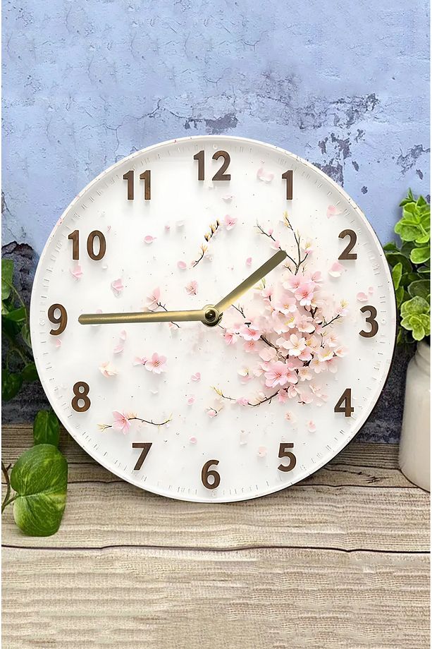 🩷🌸 Sakura Esintisi – 3D Görünümlü Çiçekli Duvar Saati 🕒✨ sdw268 - 4