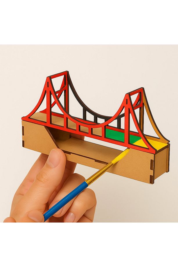 3D Ahşap Maket 3 Boyutlu Boyanabilir Geçmeli Puzzle Maket Tahta Çocuklar İçin Kendin Yap Kendin Boya - 3