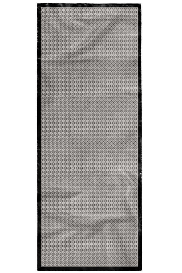 شال قطن ناعم أسود بنمط فسيفساء - 4