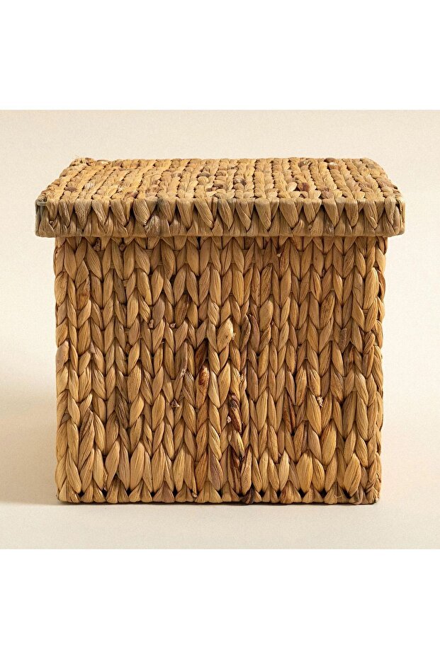 Wicker Lid Square Deep Saddle S 25X25 cm Natural