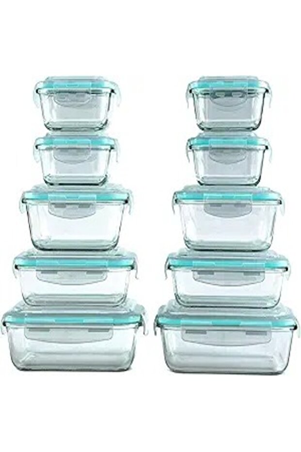 Rectangle Glass Container 3 Pcs 3764 1040ml Airtight, Durable & Multi-purpose Storage - 1