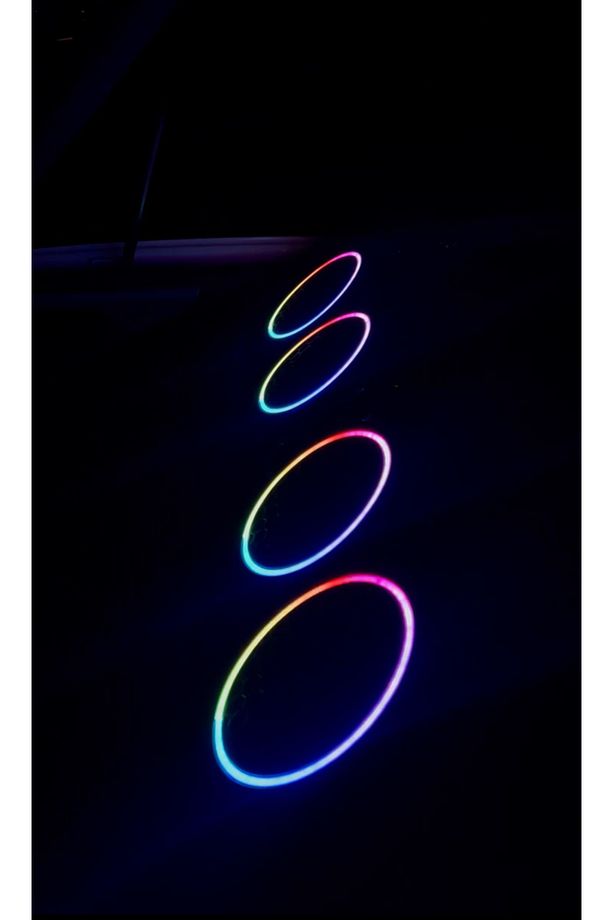 20 Cm Midrange Kapağı Piksel Neon Ledli 358 Animasyonlu 2 Takım 4 Kapak Rf Kumandalı - 4