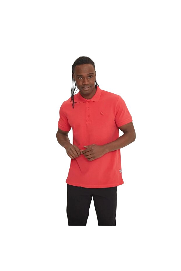 تيشيرت الأب الأساسي بولو باللون الأحمر للرجال - 2