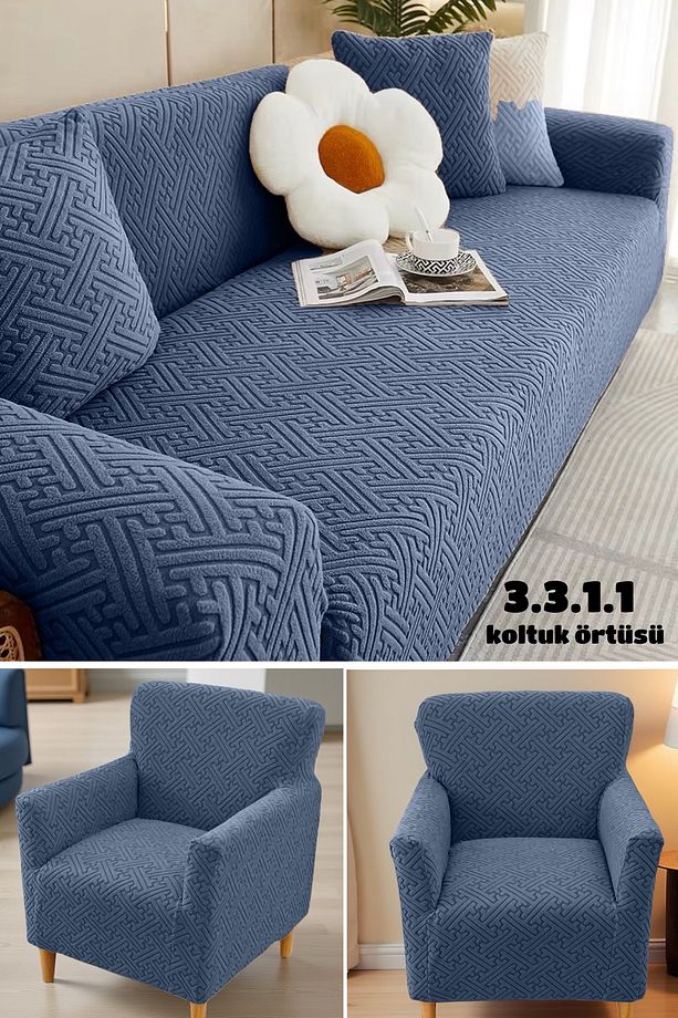 jakarli koltuk örtüsü takımı 3.3.1.1 koltuk kılıfı sofa cover - 1