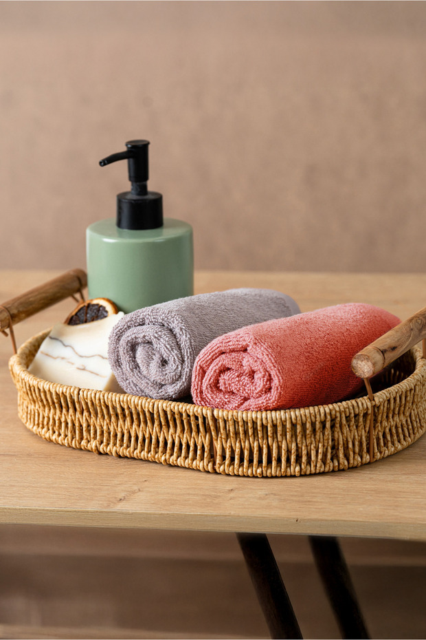100% Cotton Coresoftair Premium, Extra Soft and Voluminous Hand/Guest Towel Set (2 Pieces 33X33Cm)