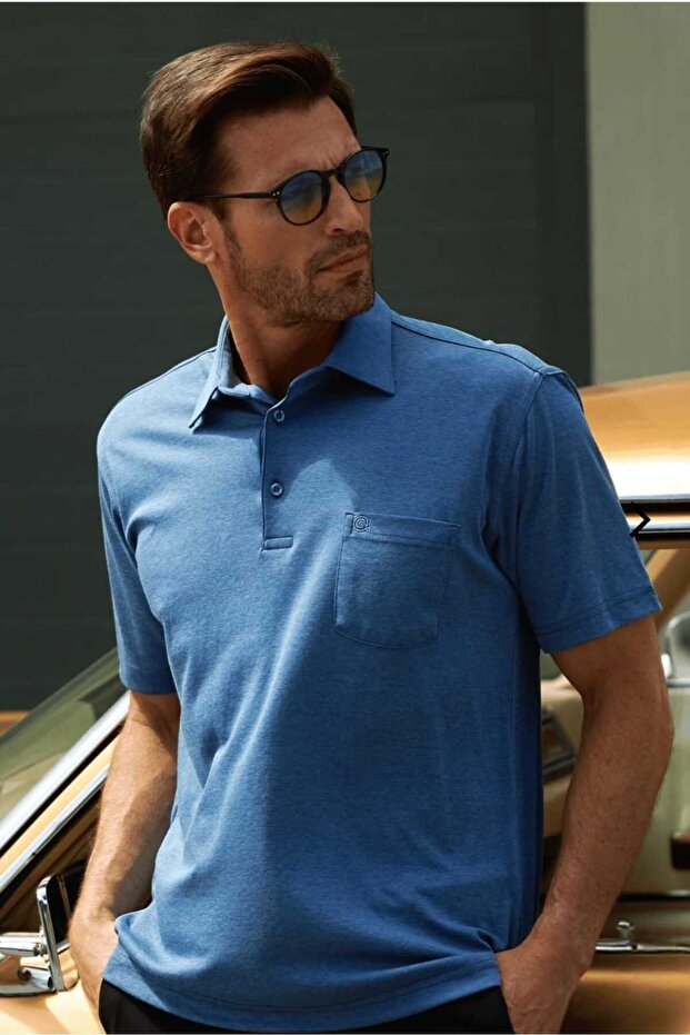 Güncüoglu Shirt with Collar Pocket 1, Quality Combed Classic Men's T-Shirt