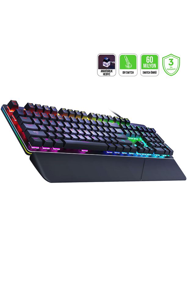 Calypso V2 Rgb Optik Su Ve Toza Dayanıklı Mekanik Red Switch Usb Dıy Gaming Klavye - 1