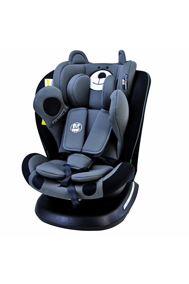 Scaun auto rotativ 360° TWT Plus iSize Buf Boof UrsBlack cu isofix, poziție de somn, Top Tether 40-150 cm - 1