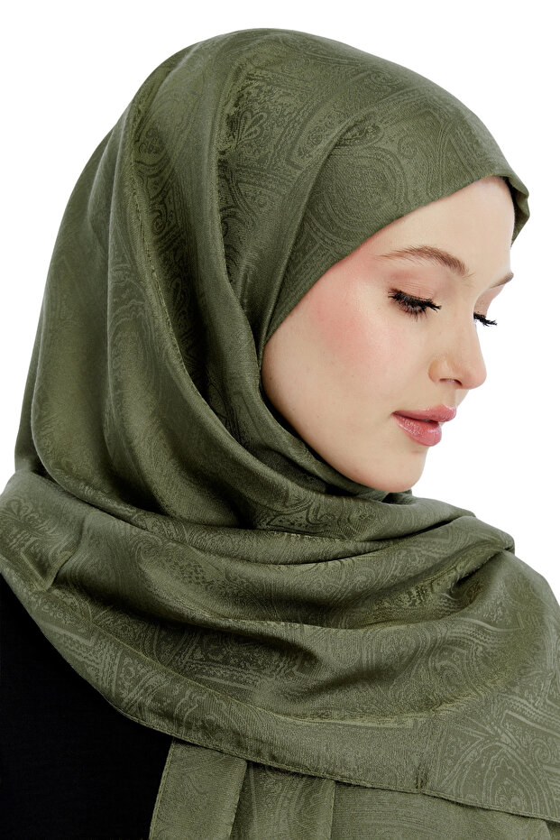 Monogram Ethnic Pattern Shawl - Khaki - 4