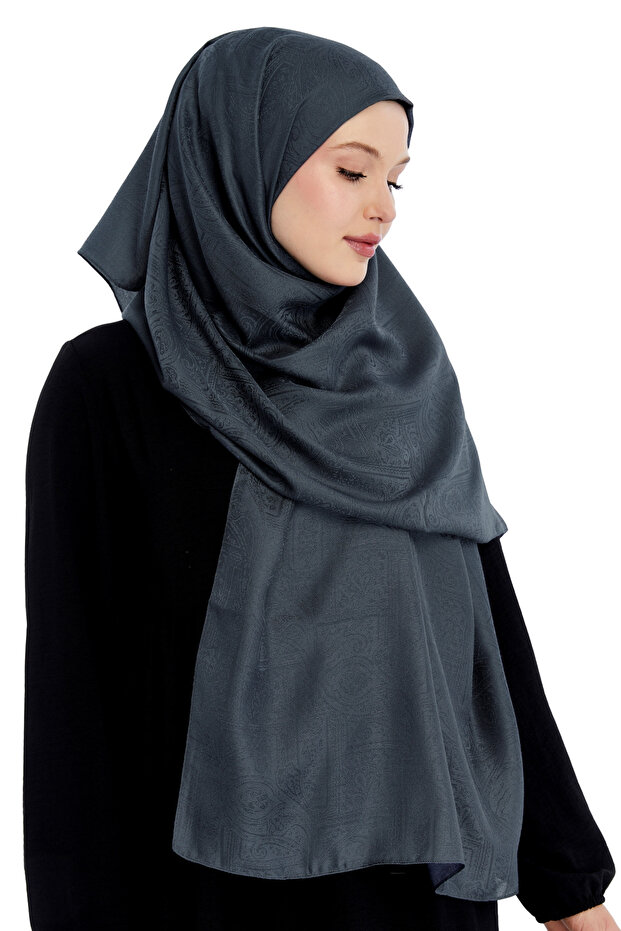 شال بنمط عرقي مونوجرام - أنثراسايت - 1