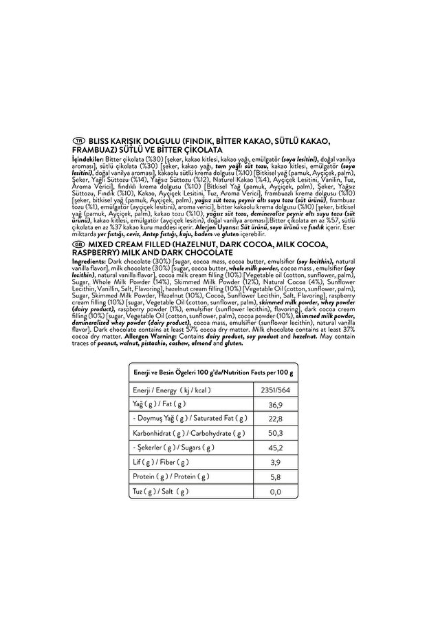 Bliss Karışık Dolgulu Çikolata, 250g - 7