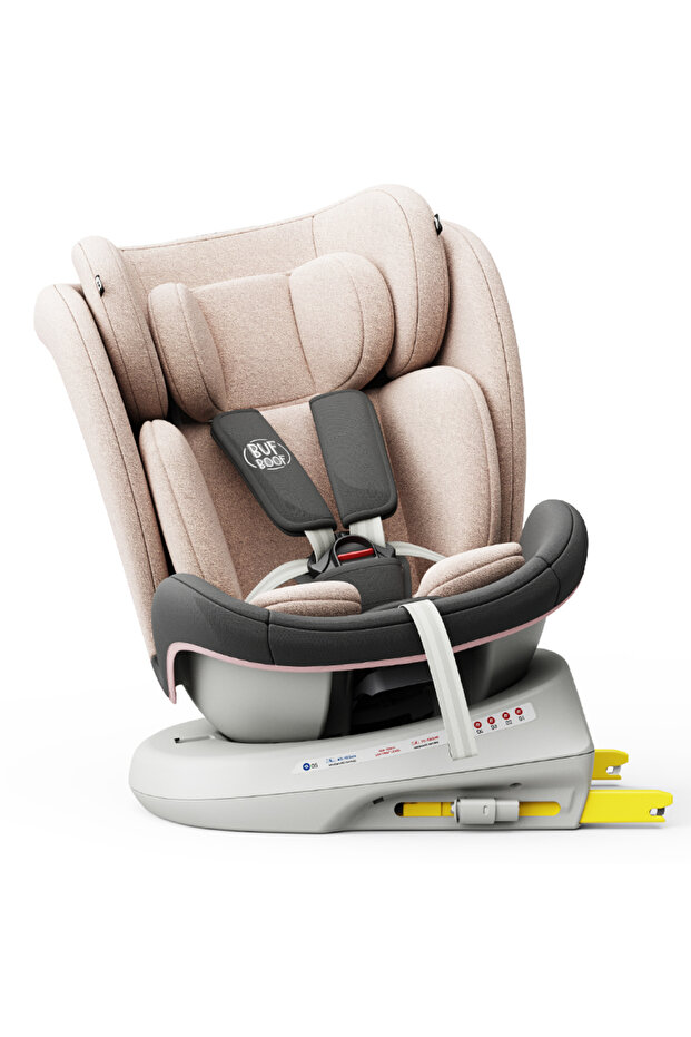 Scaun auto TWT Plus iSize Buf Boof LightPink isofix Rotativ 360 Pozitie Somn Top Tether 40-150 cm - 4