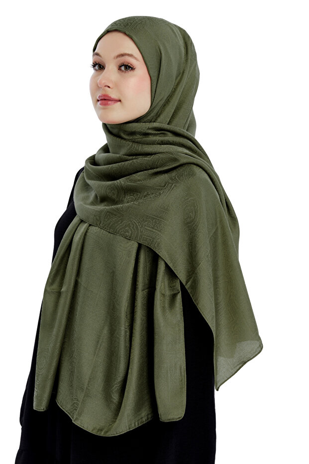 Monogram Ethnic Pattern Shawl - Khaki - 5
