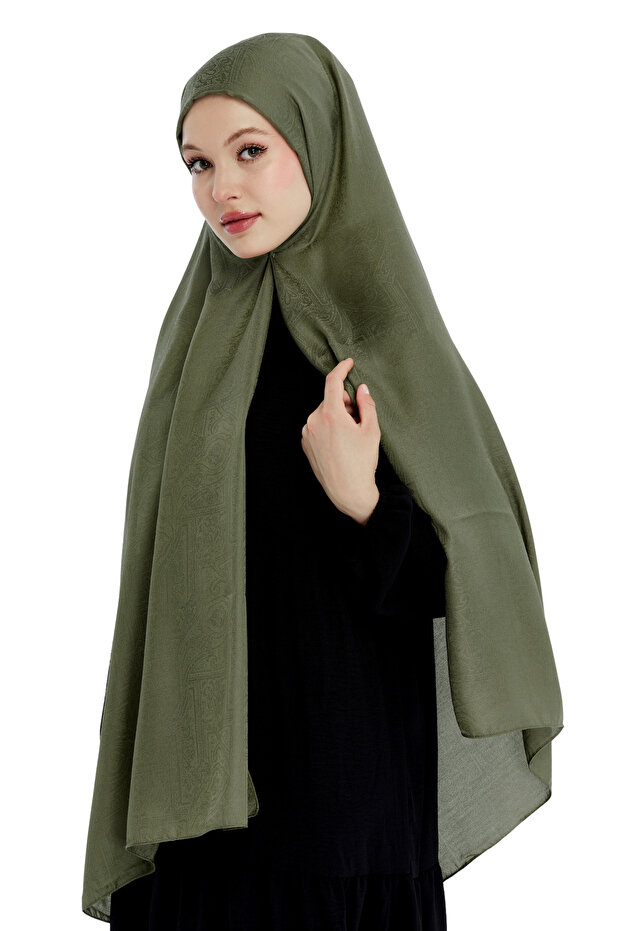 Monogram Ethnic Pattern Shawl - Khaki - 7