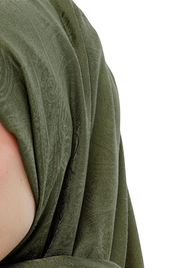 Monogram Ethnic Pattern Shawl - Khaki - 2