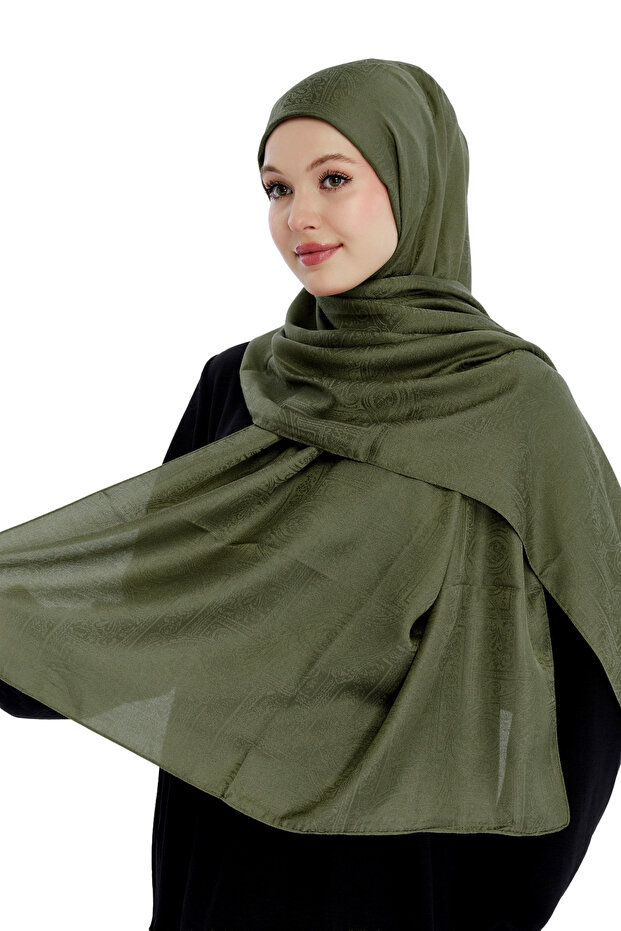 Monogram Ethnic Pattern Shawl - Khaki - 3