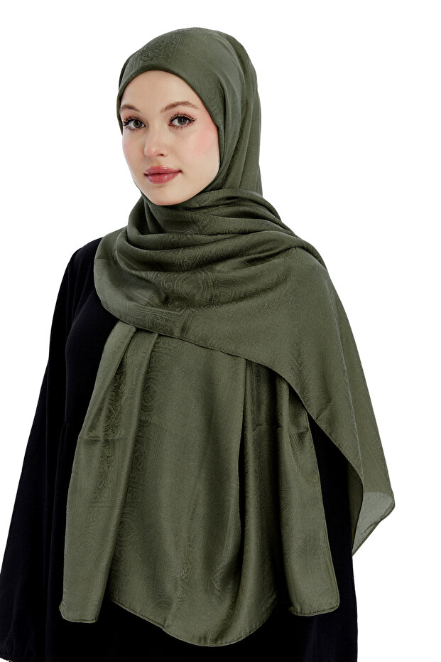 Monogram Ethnic Pattern Shawl - Khaki - 6