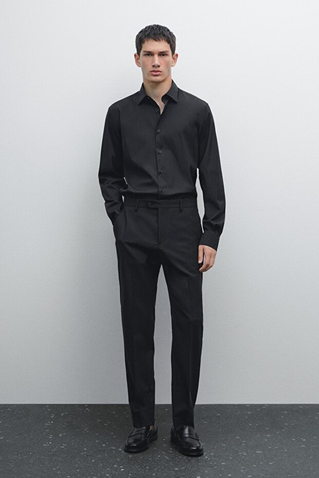 Esnek slim fit gömlek - 1