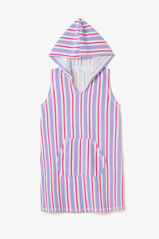 Kız Çocuk Stripe Towel Çok Renkli Elbise - 1