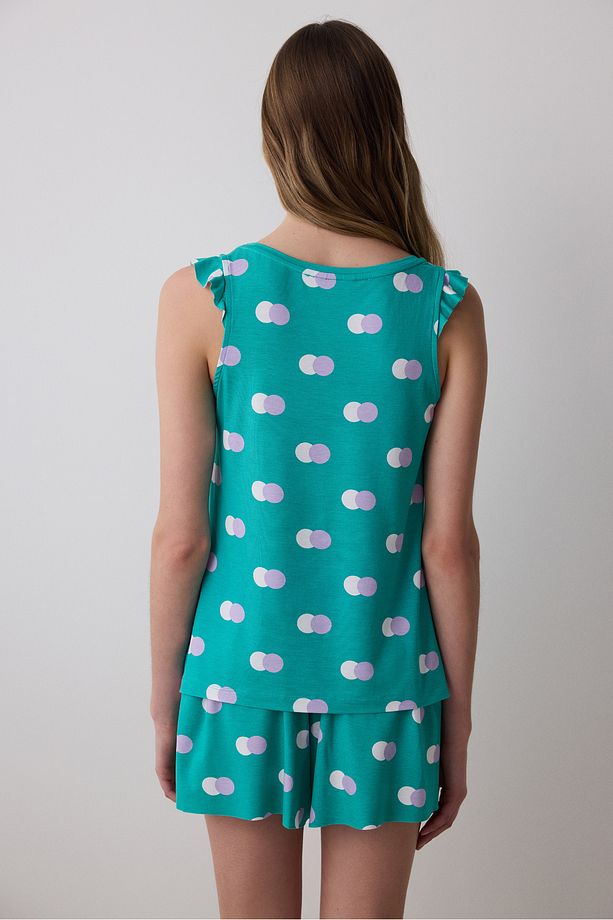 Colorful Dots Şortlu Pijama Takımı - 4