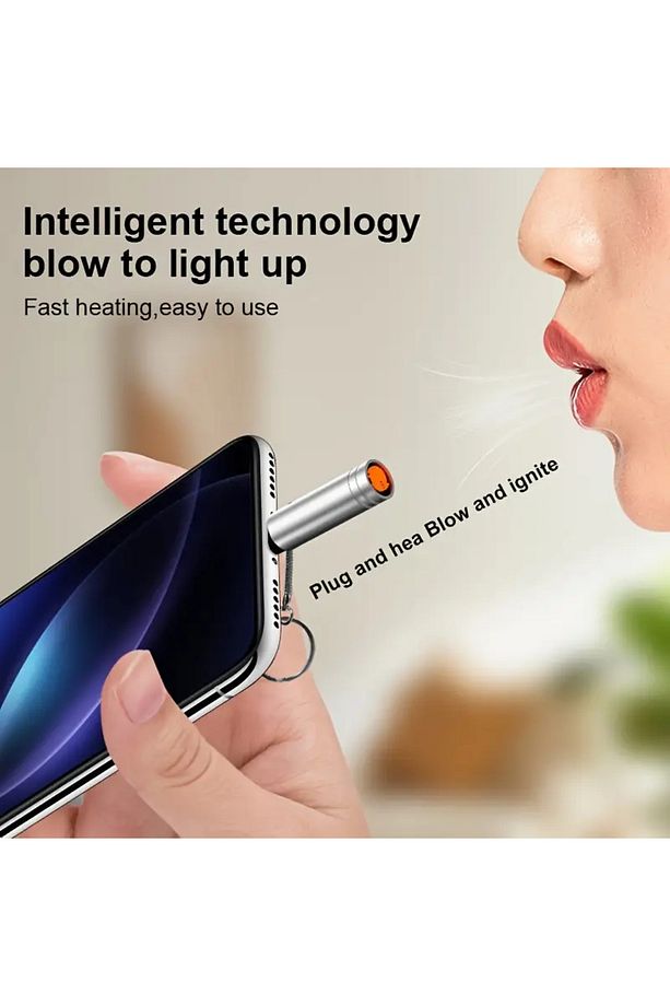 USB-C Çakmak Telefon Hemen Kullanım Taşınabilir Acil Durum Çakmağı Kamp Seyahat ve Günlük Kullanım - 5
