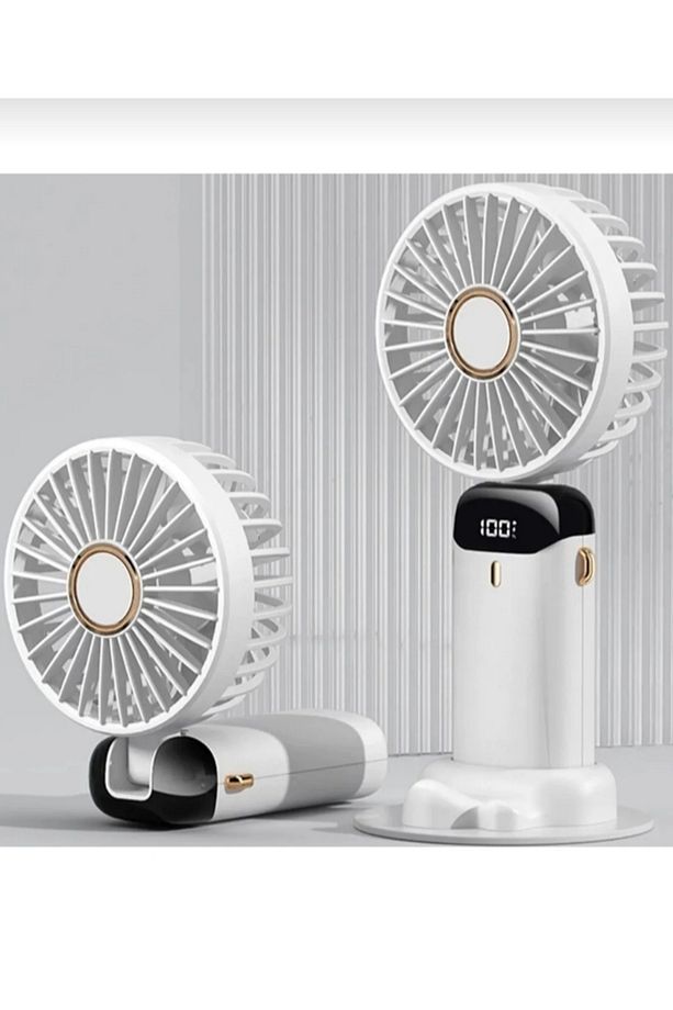 Fan Ayarlanabilir ve Katlanabilir Vantilatör Masaüstü Ayaklı Kullanım Serin Üflemeli Şarjlı dir - 3