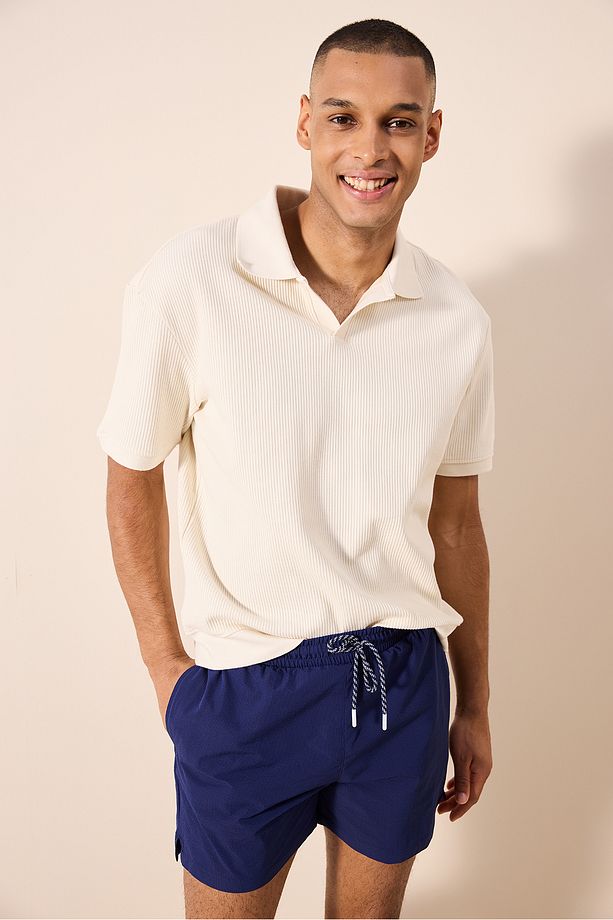 Navy Stripe Deniz Şortu - 1