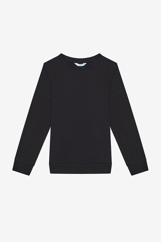 Unisex Basic Siyah Sweatshirt - 1